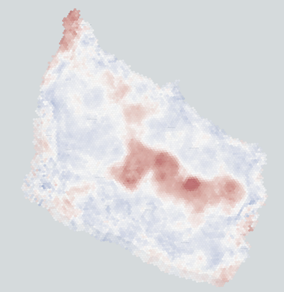 Hex map overview from the Bornholm landscape analysis
